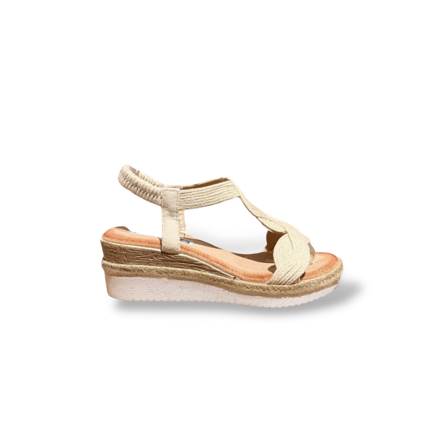MEL- SANDALIA CUÑA BEIGE