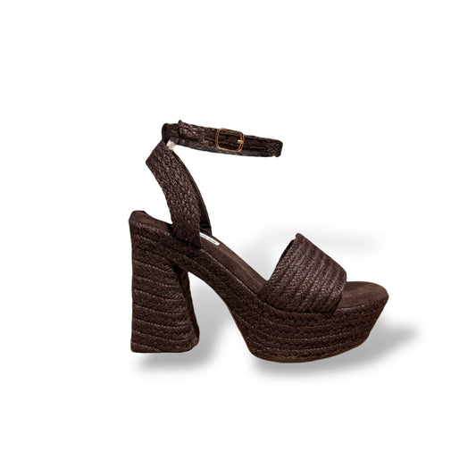 LUX- SANDALIA TACON MARRON CHOCOLATE