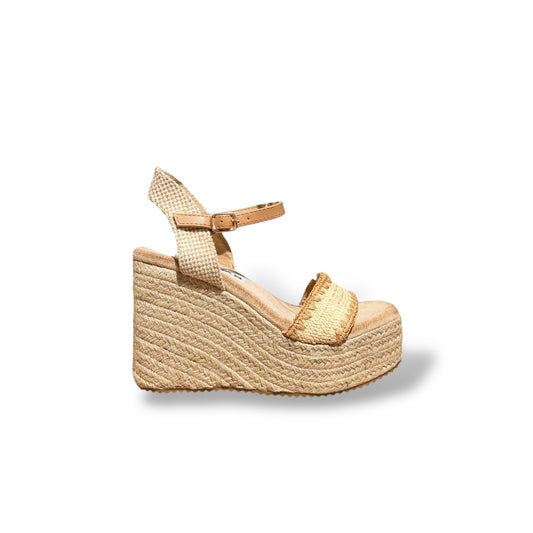VIRA- SANDALIA CUÑA BEIGE