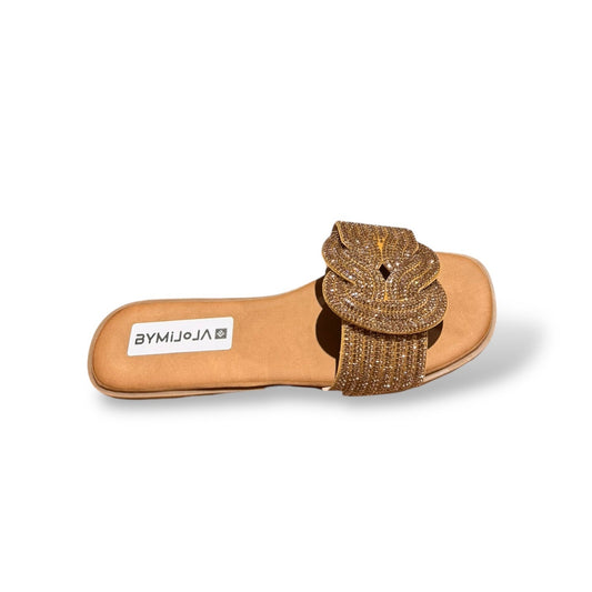 PELL- SANDALIA BRILLO DORADO CHAMPAN