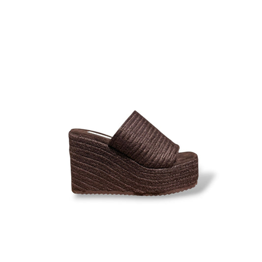 BRAT- SANDALIA ZANCO ESPARTO MARRON CHOCOLATE
