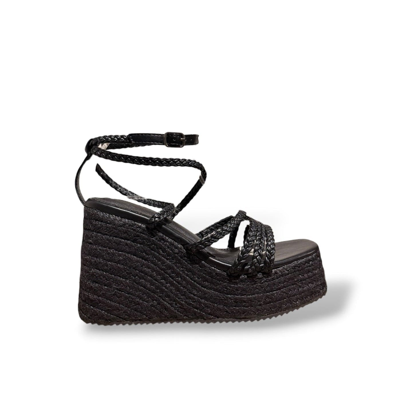 TRENT- SANDALIA ZANCO ESPARTO NEGRO