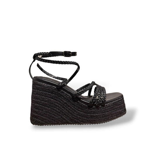 TRENT- SANDALIA ZANCO ESPARTO NEGRO