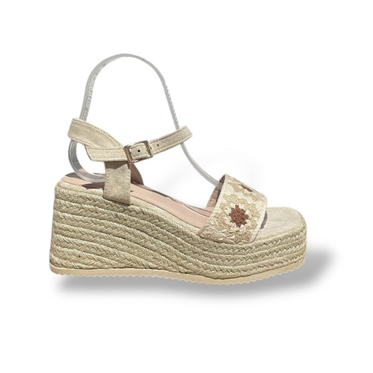 TULUM- CUÑA ESPARTO BEIGE